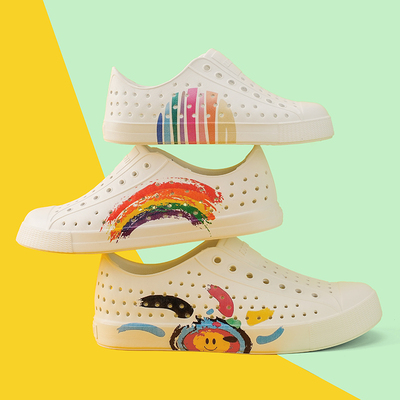 crazyativ夏季洞洞镂空亲子鞋