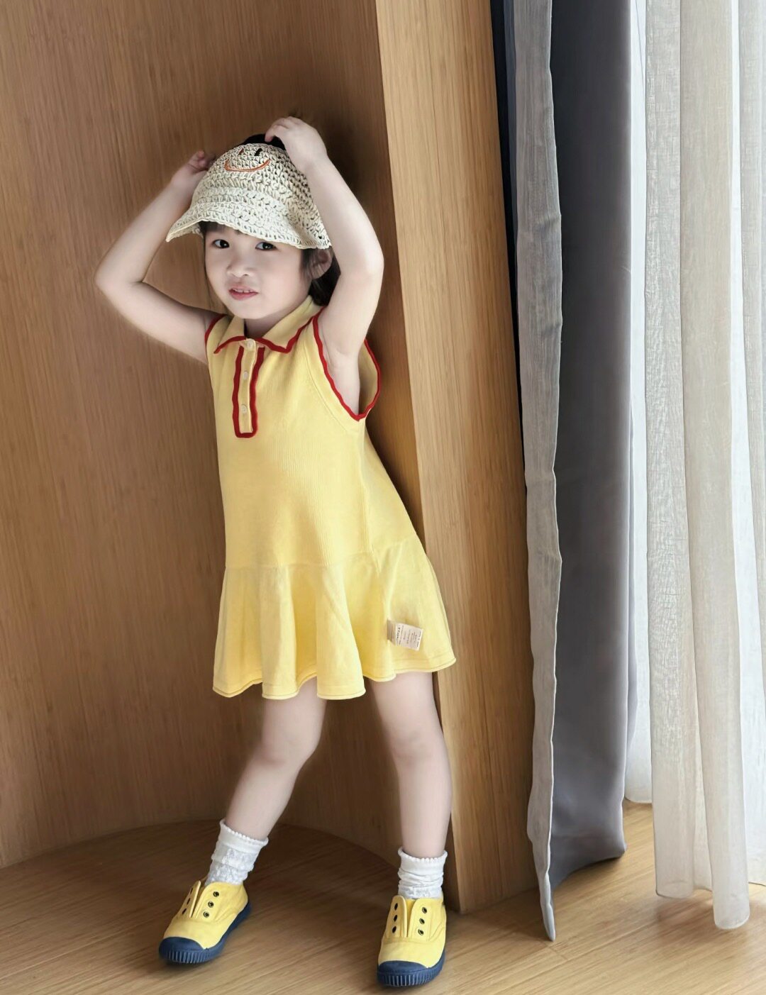 韩国童装2025夏季新款女童连衣裙小女孩子时尚洋气撞色短袖polo裙