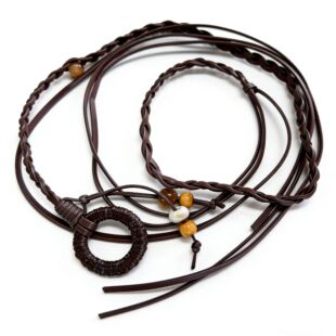 「京京」2026编织串珠圆环装饰腰带设计感复古气质腰饰LF800421