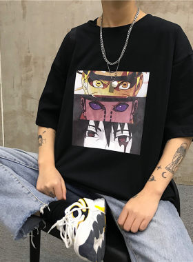 常规棉男女情侣装嘻哈短袖印花