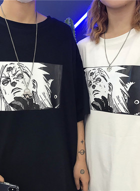 动漫火影忍者周边衣服宇智波斑T恤联名潮牌ins斑爷佐助短袖宽松男