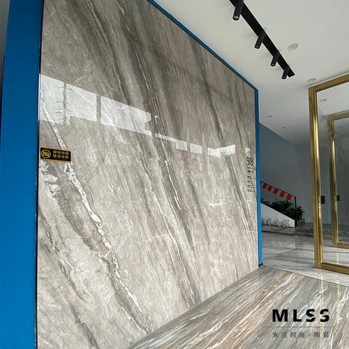 简YI同款希腊灰瓷砖客厅连纹地砖