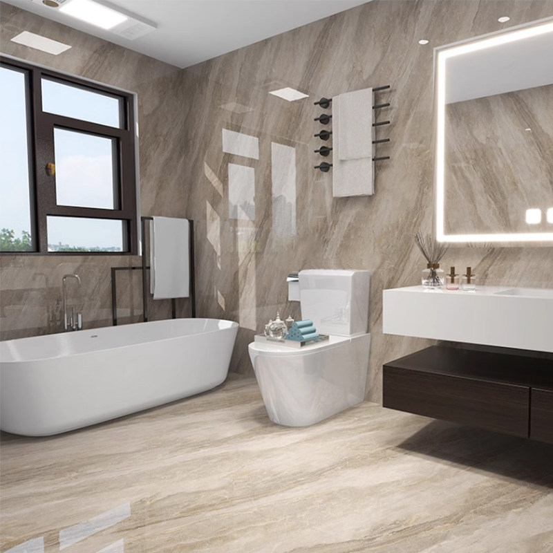 简一同款大理石瓷砖客厅地板砖别墅大堂厨卫墙砖连纹瓷砖古罗马灰