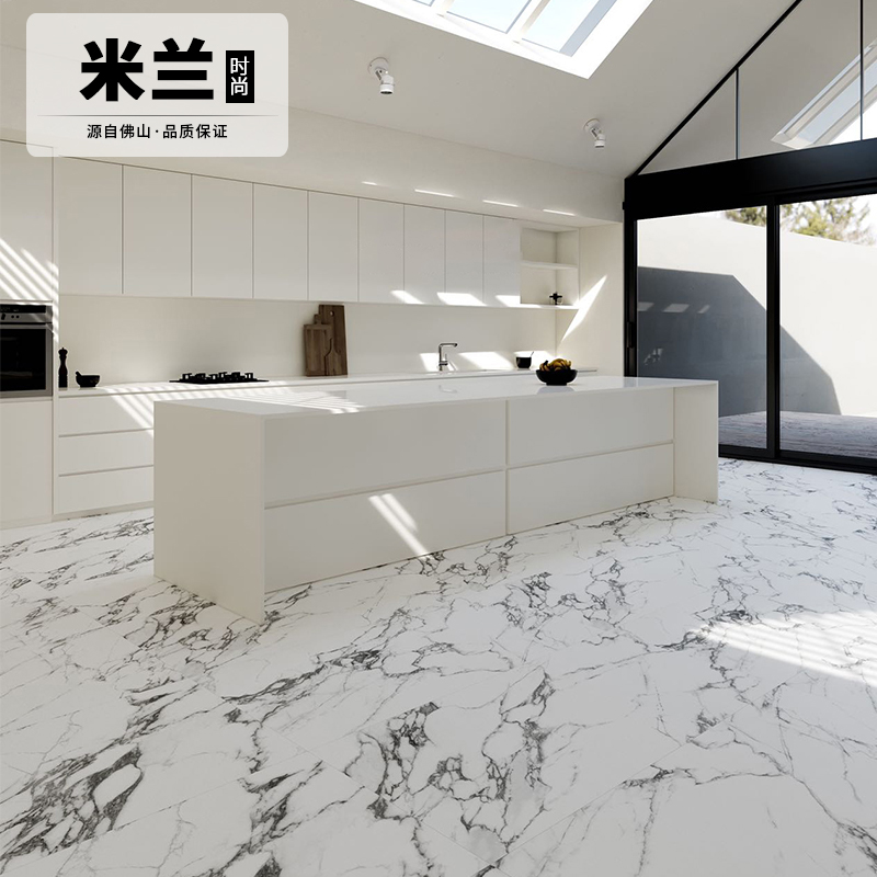 雪花大花白600X1200质感凹凸面大理石瓷砖大厅地砖卫生间浴室墙砖