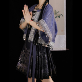 马面裙套装 汉服女2025新款 夏季 醉雨朵苗疆少女原创明制短款 薄款