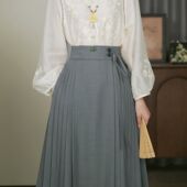 刺绣短袖 知棠序 夏季 简约薄款 汉服向宁 七分长裙套装 秋季 繁花