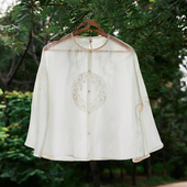 薄款 醉雨朵原创改良明制圆领袍对襟重工刺绣上衣夏季 日常百搭衬衫