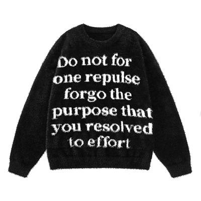 UNKNOWTAL圆领马海毛毛衣