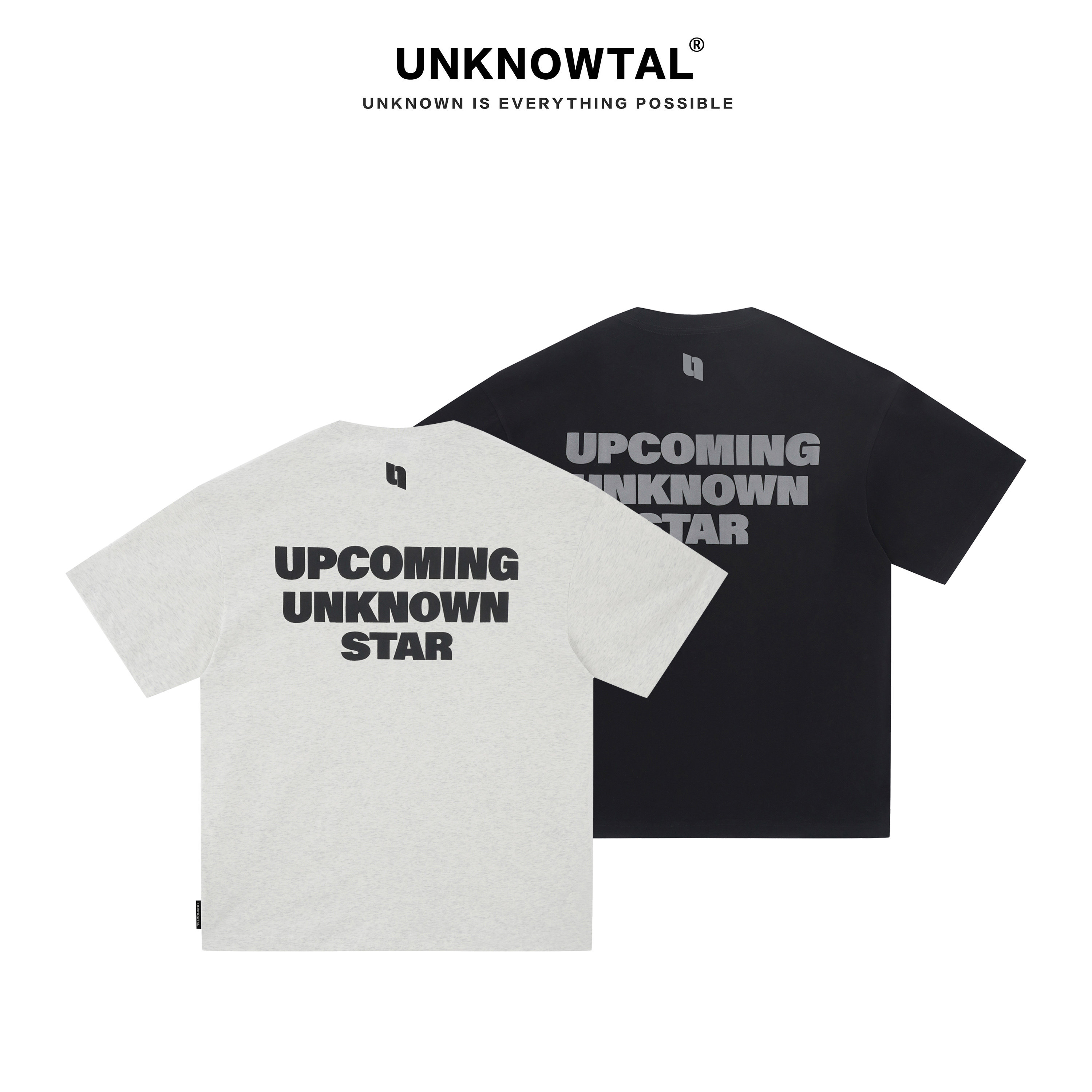 UNKNOWTAL美式植絨印花磨毛短袖