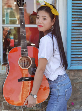 Modine摩丁民谣吉他115F单板41寸初学者入门新手男女生弹唱电箱琴