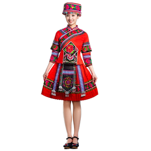 苗族少数民族服装女成人彝瑶族云南贵州苗寨服饰舞蹈服演出衣服