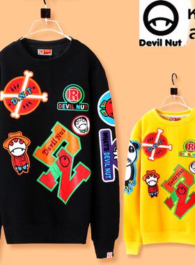 I.T正品潮牌恶魔果实字母加绒加厚卫衣男女devil nut情侣套头外套