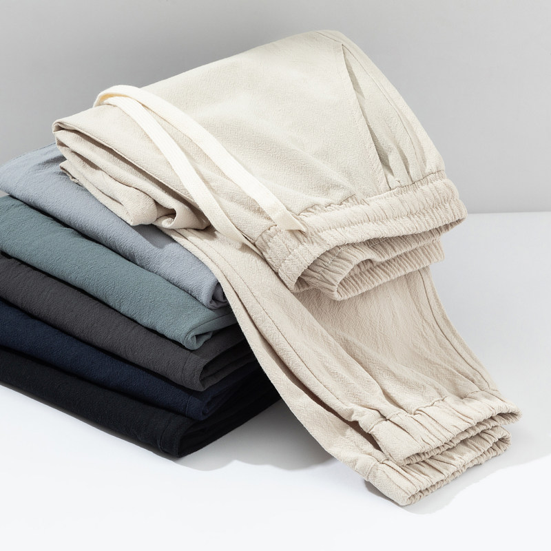 亚麻男夏季薄款裤中国风大码男裤束脚裤宽松休闲长裤,男装,休闲裤,淘宝优惠券,粉丝福利购,淘宝优惠卷