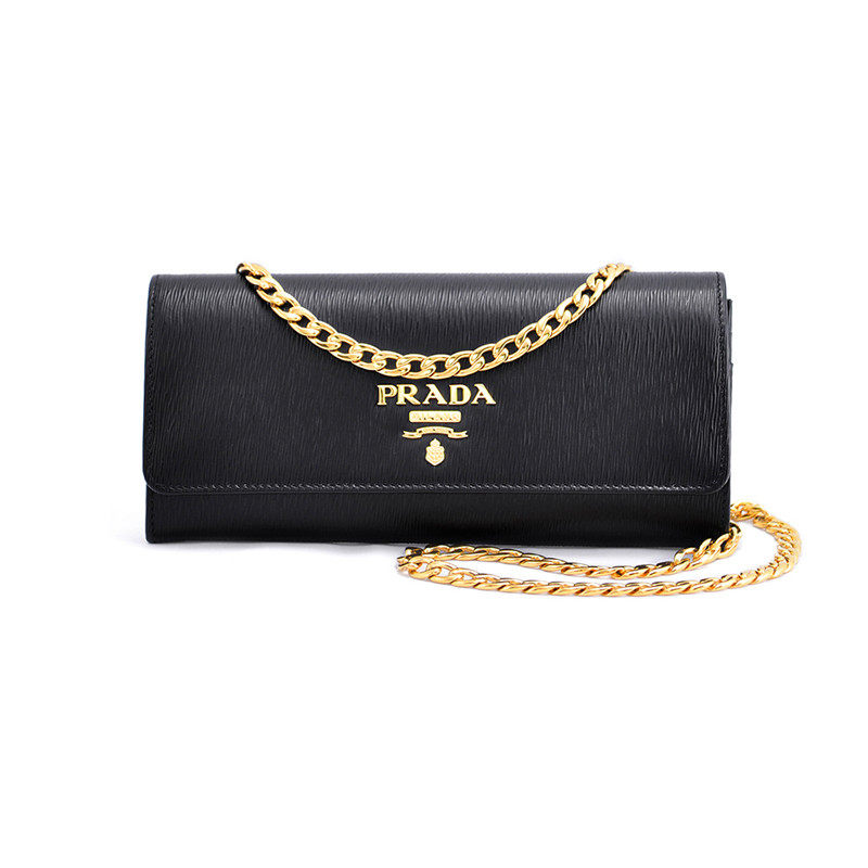 PRADA/普拉达女包单肩斜跨包链条包真皮LOGO信封包斜挎包 1BP290