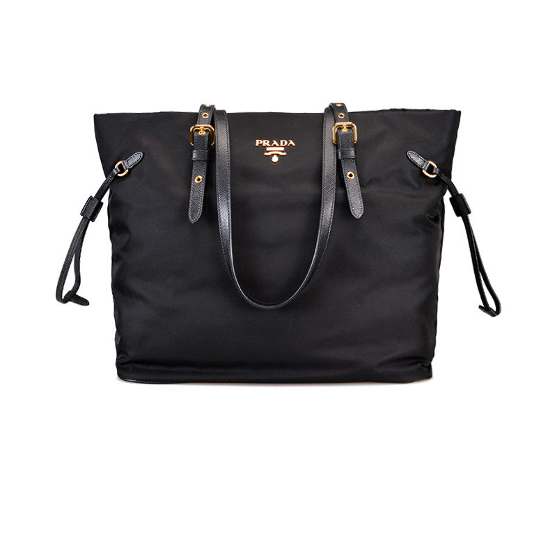 PRADA/普拉达女包尼龙布托特包黑色单肩手提包 1BG292 ZMY F0002