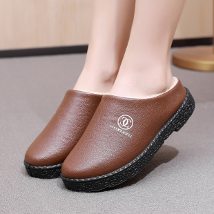 情侣鞋 冬季 女居家用厚底防滑女士防水室内保暖毛毛鞋 女棉拖鞋 新款