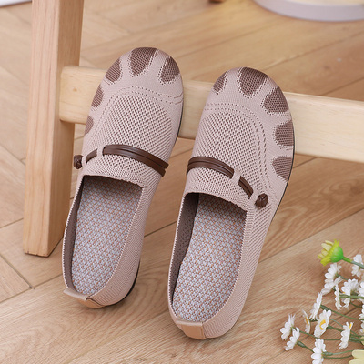 女士老北京布鞋新款透气网面休闲鞋豆豆鞋软底防滑平底舒适妈妈鞋