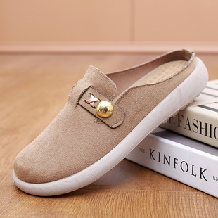 软底透气包头拖鞋 勃肯鞋 春秋无后跟懒人鞋 新款 舒适一脚蹬半拖女鞋