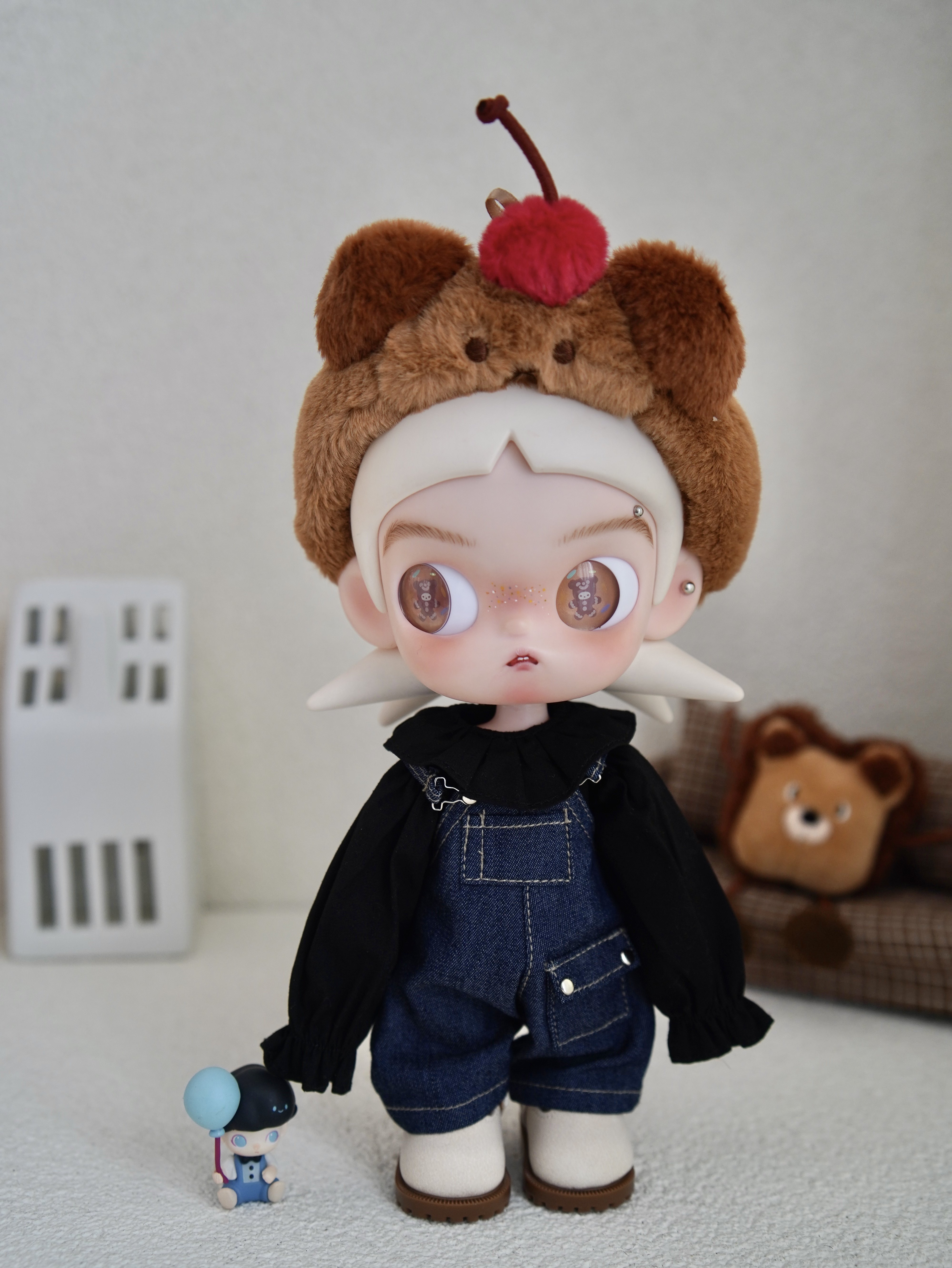 Zsiga娃衣嘎子姐娃衣背带裤黑色衬衫小熊头箍套装bjd娃衣不拔头穿,模玩/动漫/周边/娃圈三坑/桌游,潮玩娃衣,淘宝优惠券,粉丝福利购,淘宝优惠卷