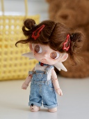 八分娃娃衣不拔头穿 上衣套装 zsiga娃衣嘎子姐娃衣牛仔背带裤 无袖