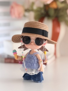 Zsiga娃衣嘎子姐molly娃衣蓝色毛衣牛仔喇叭裤bjd娃衣八分娃娃衣