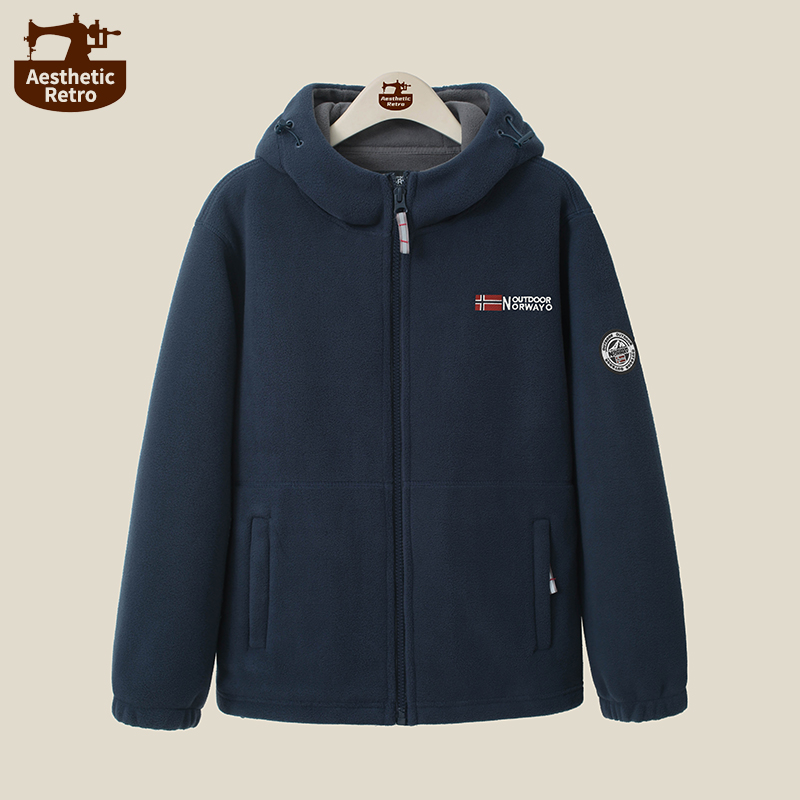 挪威秋冬抓绒衣外套保暖耐磨摇粒绒上衣情侣装户外休闲宽松夹克