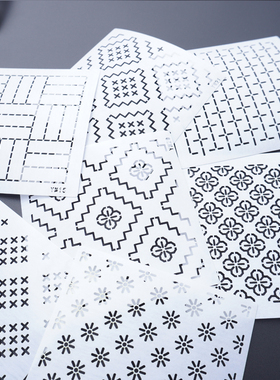 新品刺子绣模板薄软板一目绣十字茶席杯垫diy画图刷图热消膏白二