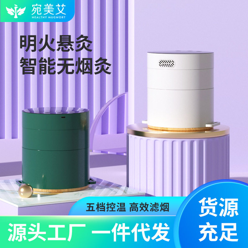 电子艾灸盒 便携随身灸电动可控温无烟盒 养生艾灸仪明火控温南阳