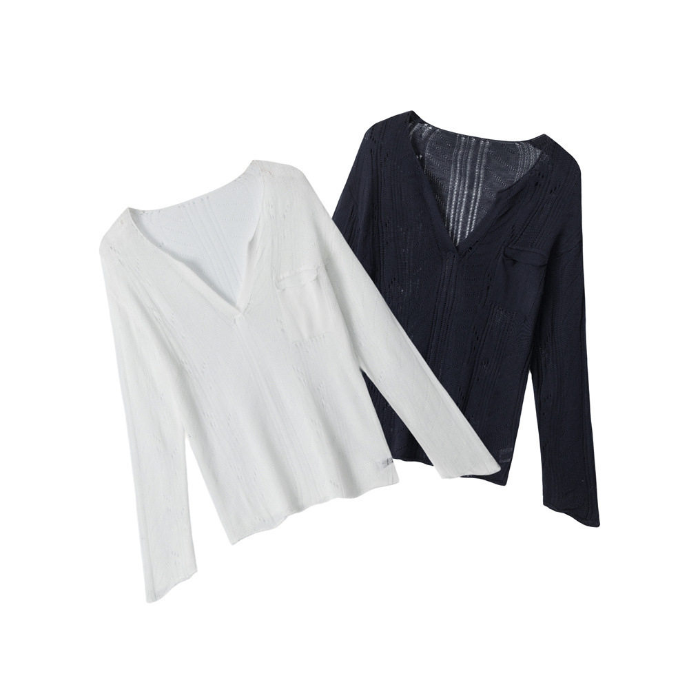 HeyHenry 春夏季镂空宽松慵懒防晒长袖t恤女V领内搭针织罩衫上衣,女装/女士精品,时尚防晒服,淘宝优惠券,粉丝福利购,淘宝优惠卷