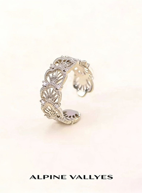 纯银925吟缕925戒指女小众设计轻奢高级感2026新款开口素圈食指戒