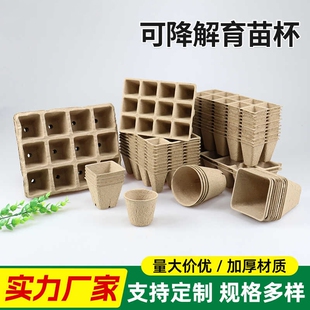 一次性可降解纸浆育苗盆育种花盆营养盆培养盆定植盆营养杯育苗杯