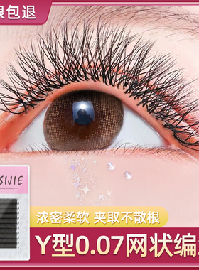 y型嫁接睫毛0.07网状编织一秒