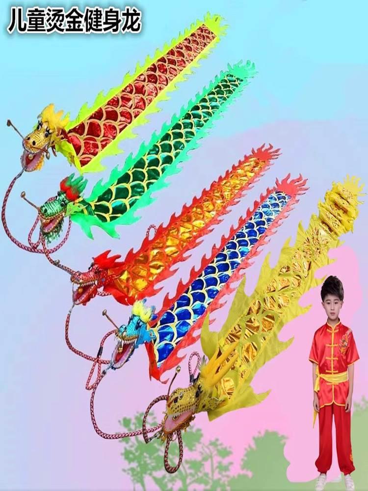 童舞龙灯舞狮甩龙彩带健身道具龙甩飘带表演龙狮狮头产舞空竹龙儿