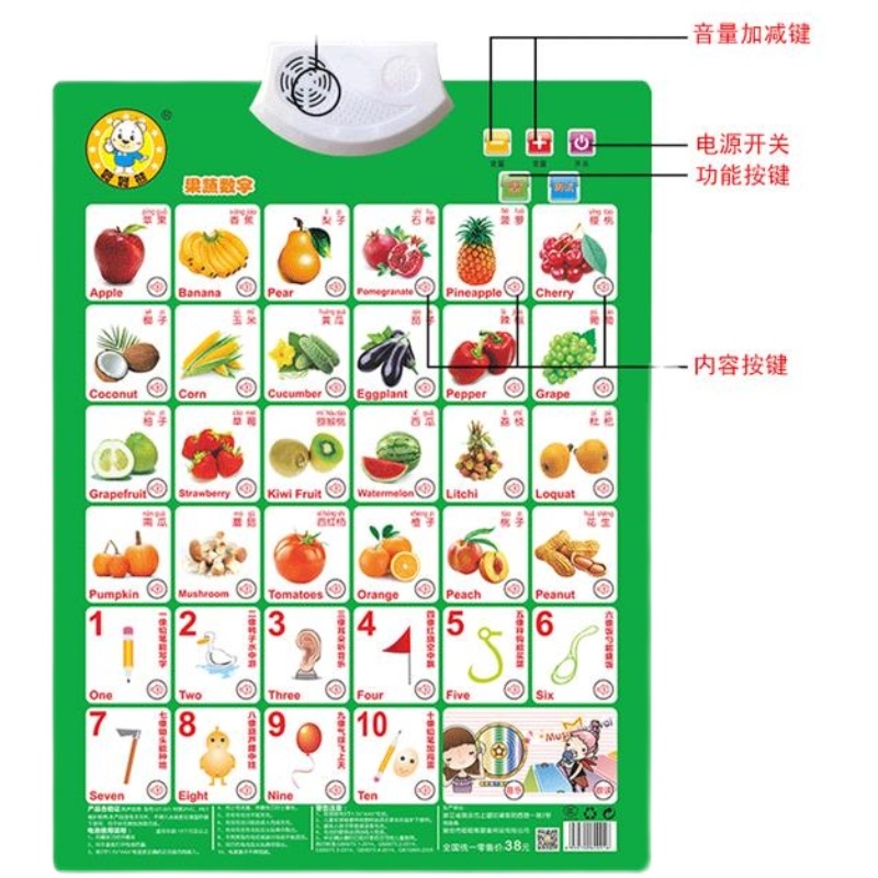 早教有声挂图幼儿童数字识字母婴儿宝宝学说话音乐挂画墙贴玩具画