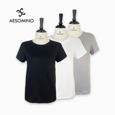 拍1发3件夏圆领短袖T恤黑白灰