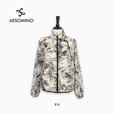 Aesomino/衣莎美诺短款外套黑色Y340C9696