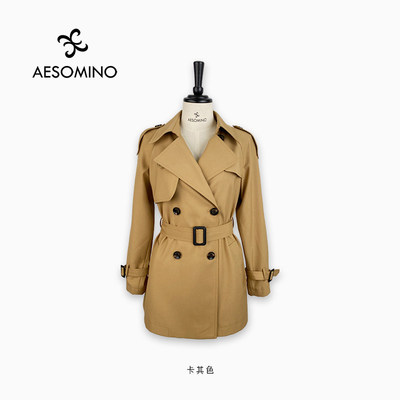 衣莎美诺春秋中长款风衣女外套