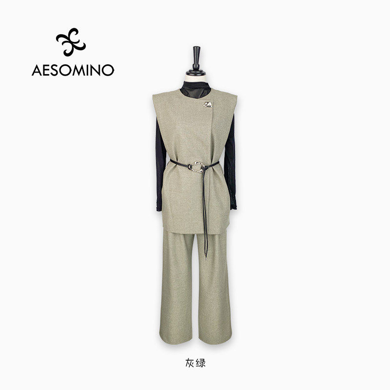 【新品】Aesomino/衣莎美诺春秋四件套时尚马夹套Y364CA003