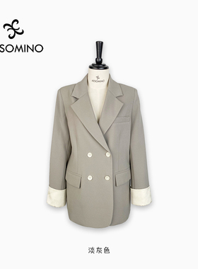 Aesomino/衣莎美诺西装外套淡灰色Y411C6586