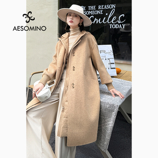 Aesomino 冬羊毛大衣羽绒内胆拆卸两件套Y278D036A 衣莎美诺
