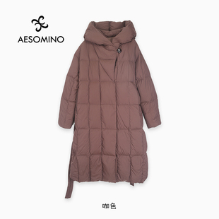 【新】衣莎美诺冬超厚长款鹅绒服羽绒服保暖外套女Y658D2778