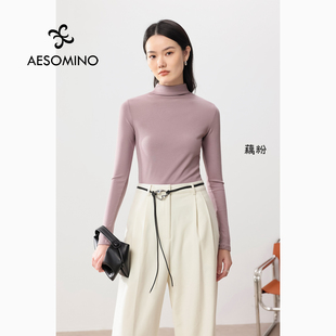 秋打底衫 女半高延伸领纯色保暖发热桑蚕丝百搭显瘦多色Y530CAKAB