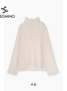 特卖撤柜衣莎美诺春秋上衣套衫女雪纺衫慵懒松弛感罩衫Y000C5118