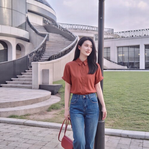 衣莎美诺夏天丝短袖衬衫女上衣