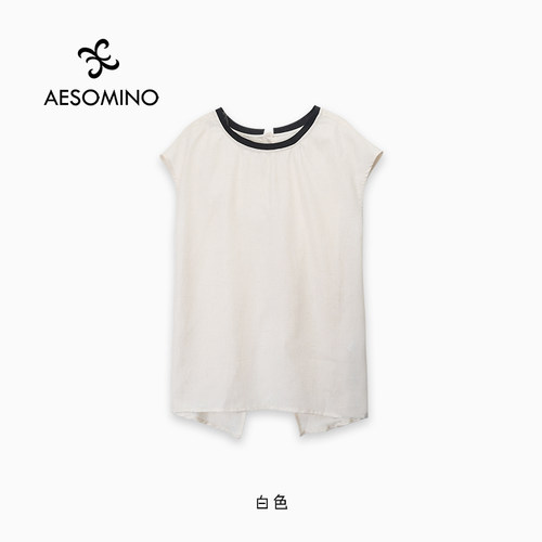 【新品】AESOMINO衣莎美诺天丝马夹白色Y650BZ125