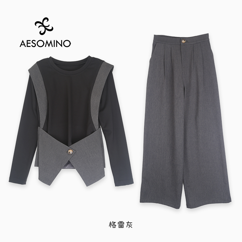 【新品】AESOMINO衣莎美诺春秋假三件套装Y058C3023