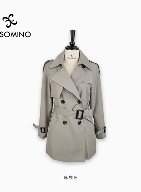 Aesomino/衣莎美诺春秋中长款风衣女外套气质通勤大衣Y540C8093