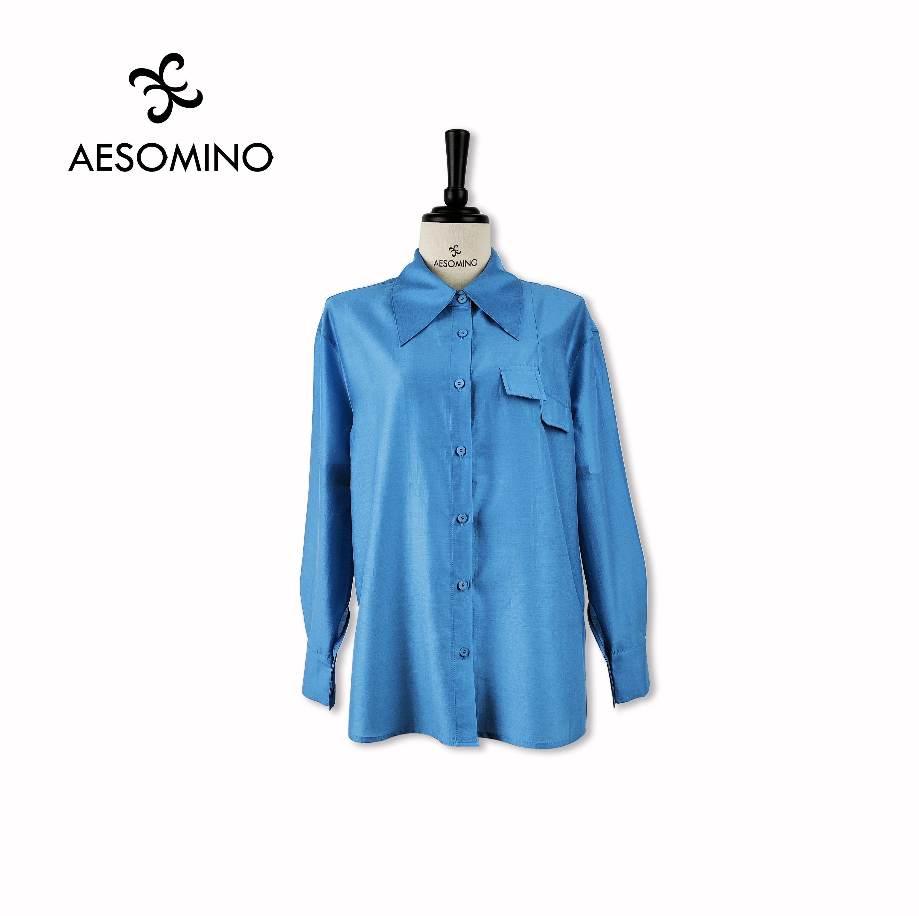 衣莎美诺春秋莱赛尔天丝长袖衬衫