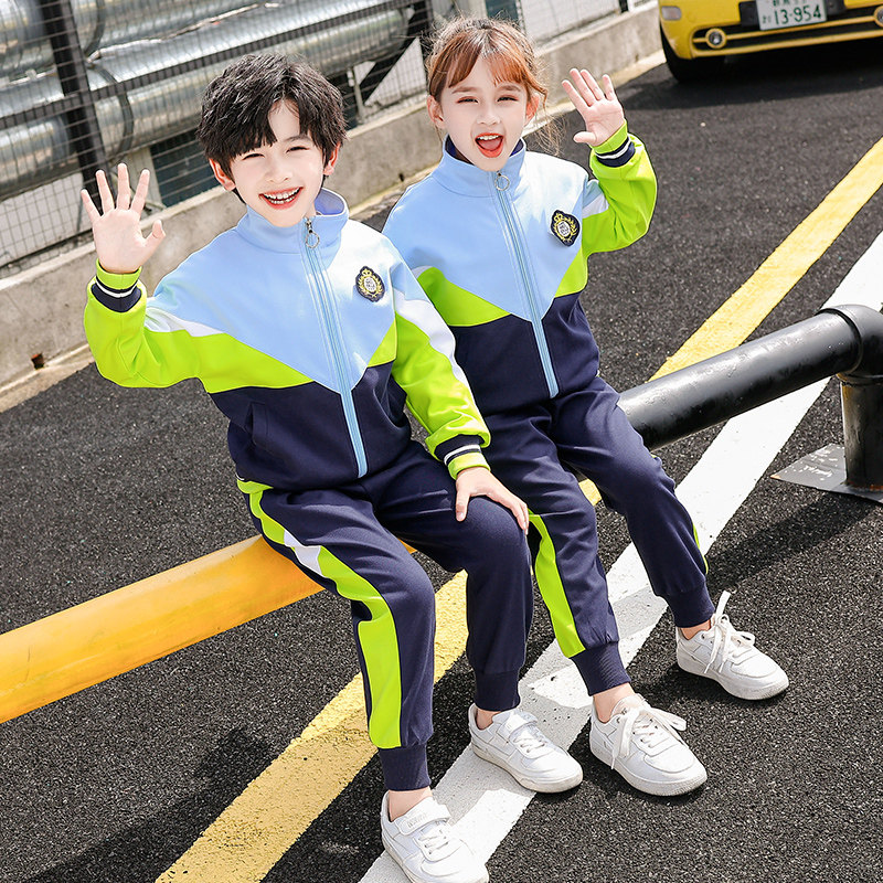 小学生校服春秋装纯棉儿童班服运动三件套秋季幼儿园园服套装定制