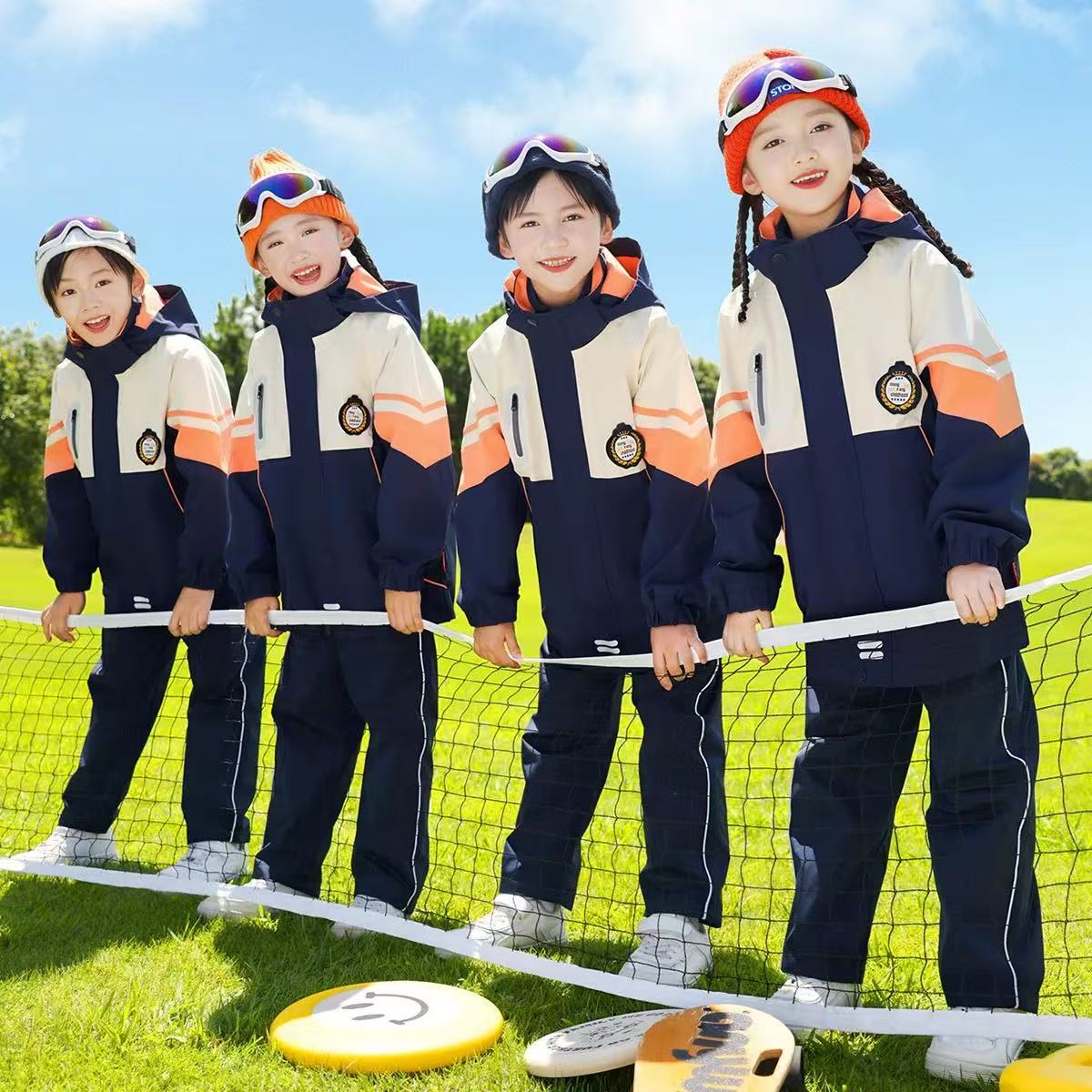2025新款儿童冬季冲锋衣校服三件套幼儿园园服小学生运动会班服